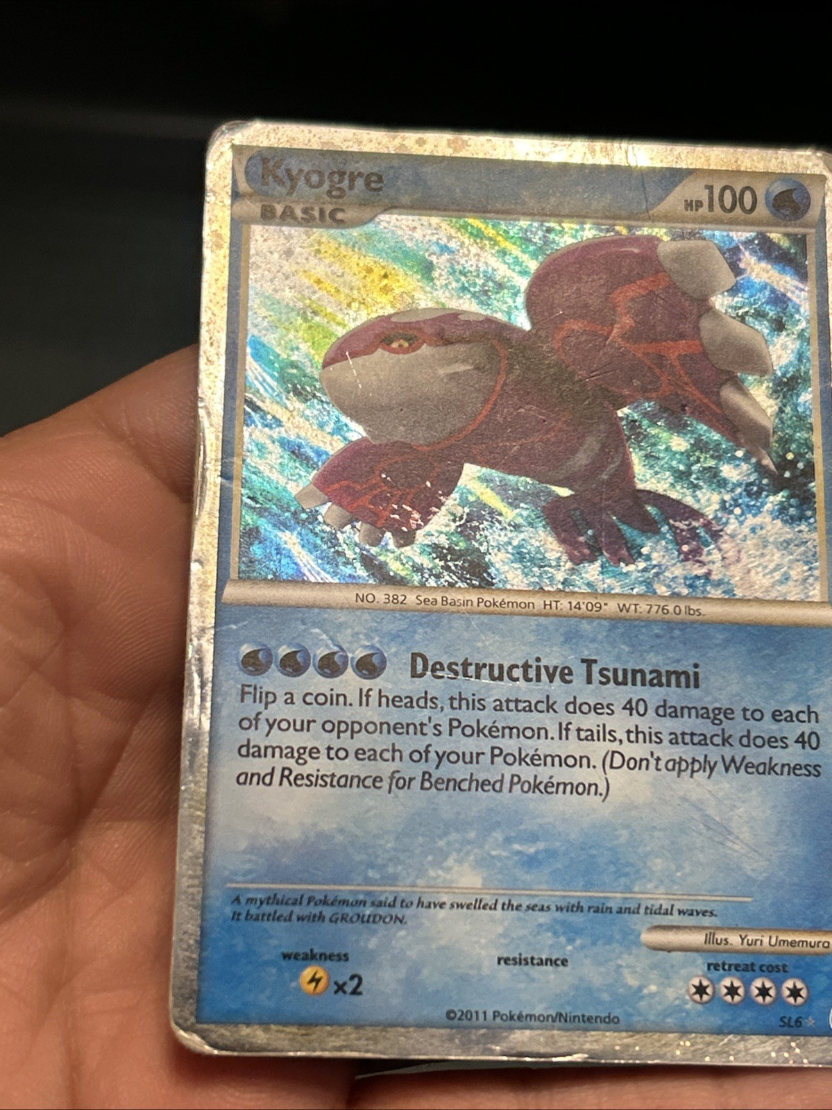 Pokémon TCG Kyogre Call of Legends 2011 SL6- DAMAGED