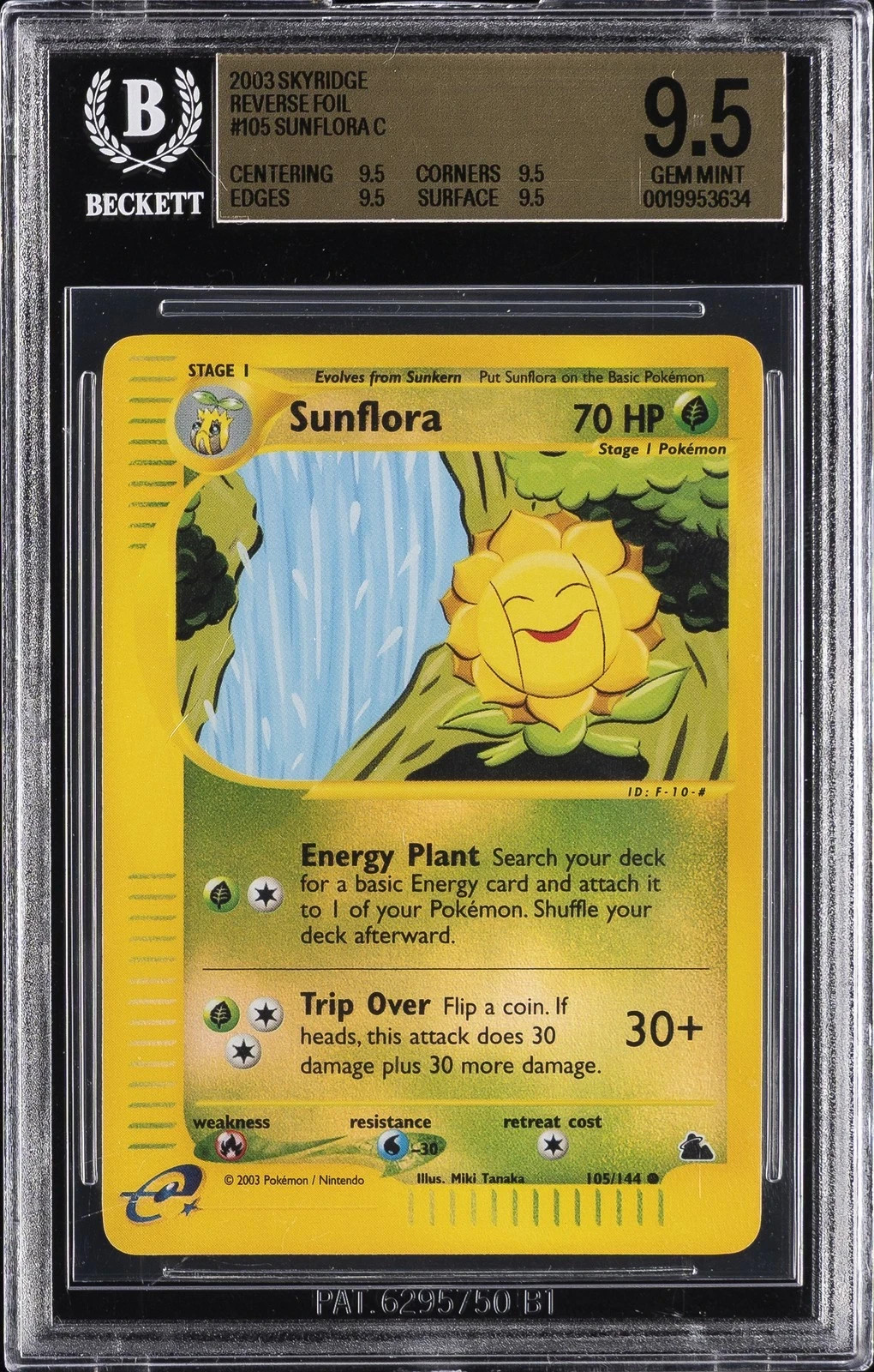 2003 SKYRIDGE #105 SUNFLORA REVERSE FOIL BGS 9.5 (POP 1, NONE HIGHER)