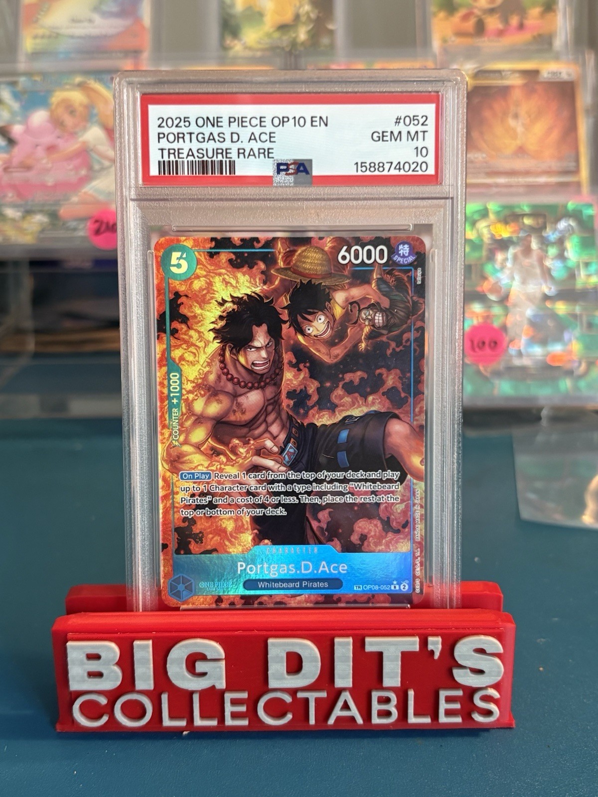2025 ONE PIECE OP10-ROYAL BLOOD TREASURE RARE #052 PORTGAS D. ACE PSA 10