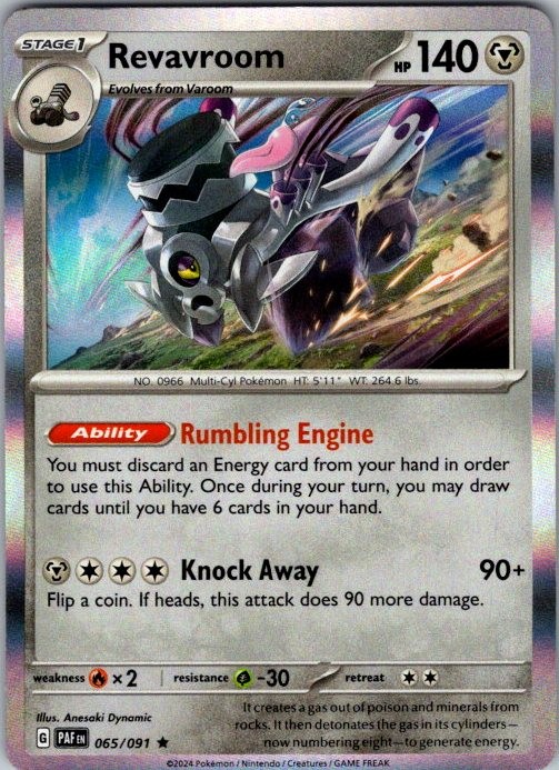 Revavroom 065/091 Rare Paldean Fates Pokemon Holo Near Mint