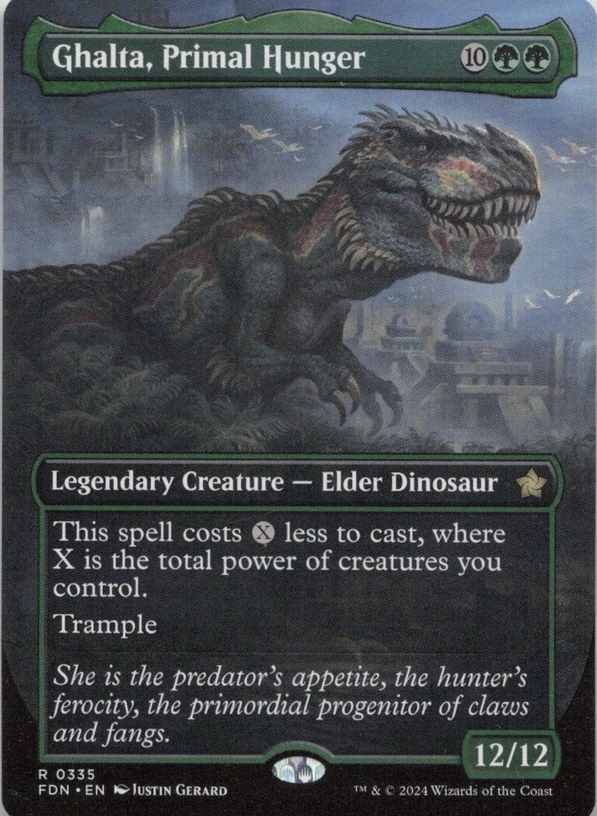 Ghalta, Primal Hunger (Borderless) – Normal NM MTG Foundations pack fresh edh