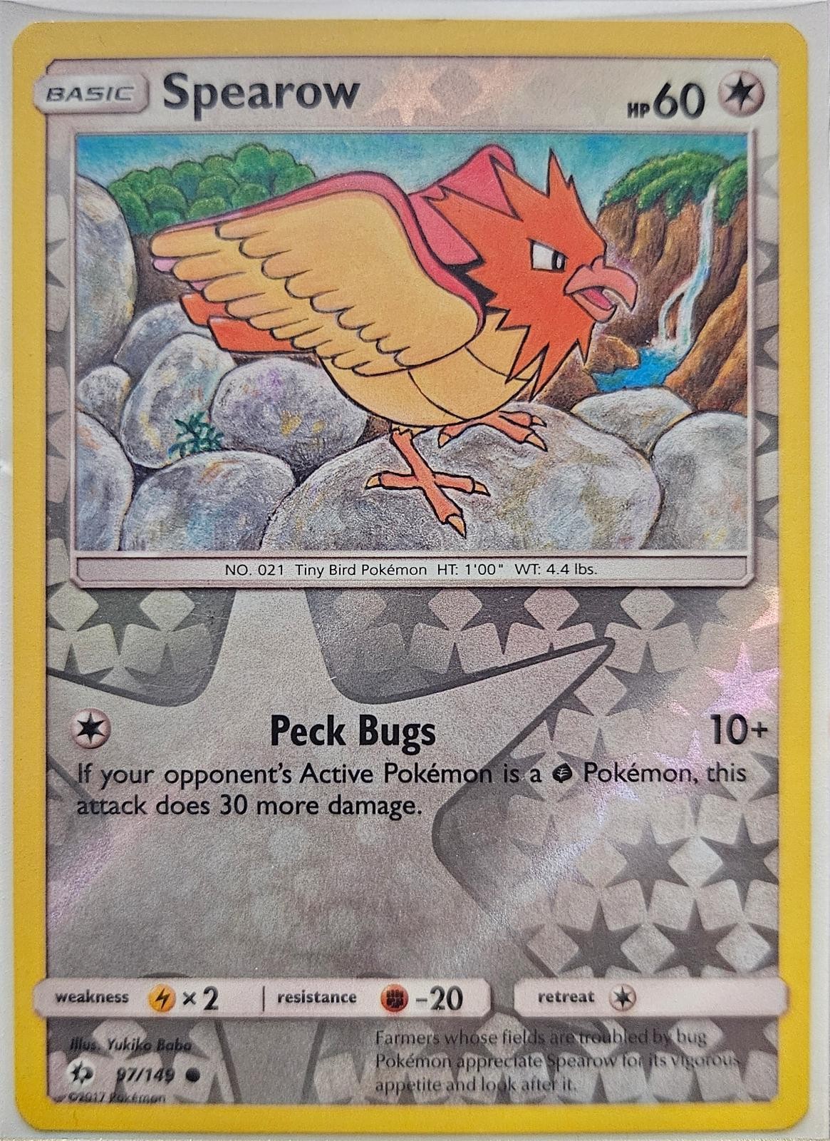 Spearow 97/149 Common Reverse Holo SM Base Set Pokémon Card
