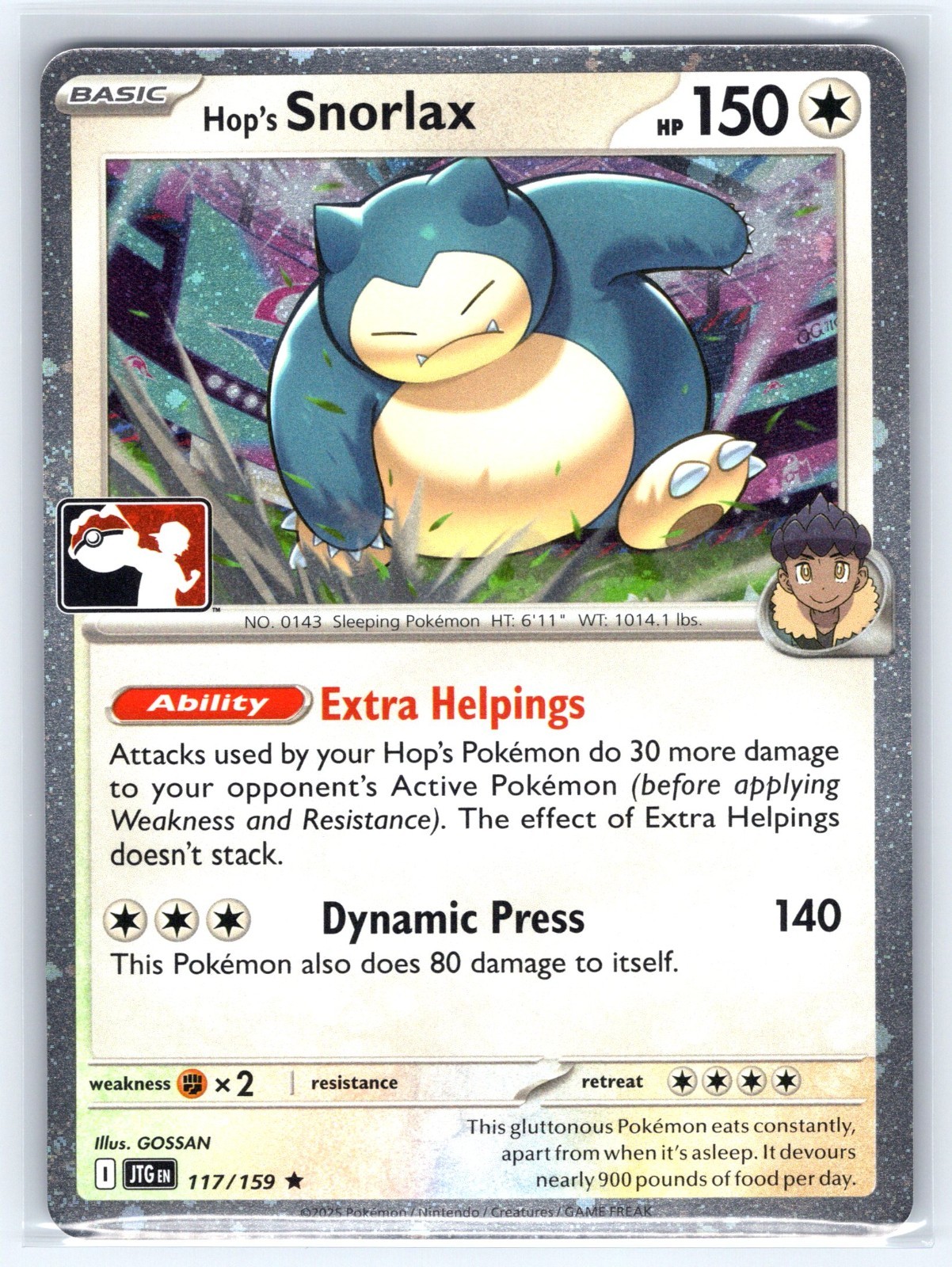 Hop’s Snorlax – (Cosmos Holo) 117/159 Prize Pack Series Cards Holo