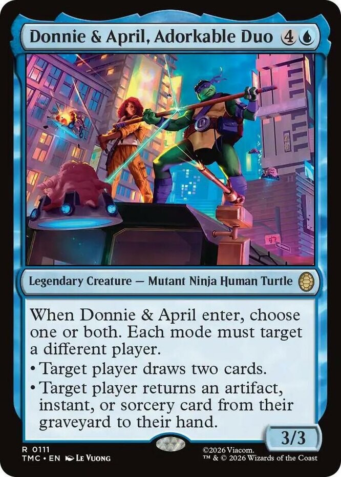 MTG Donnie & April, Adorkable Duo, NM-Mint, English Commander: Teenage Mutant Ni