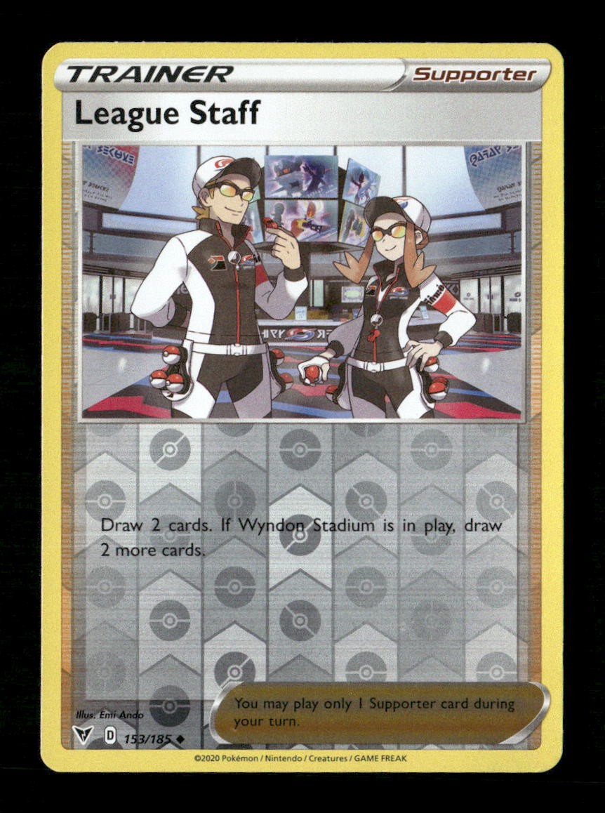 League Staff Reverse Holo Uncommon SWSH04: Vivid Voltage 153/185 LP Pokemon LP
