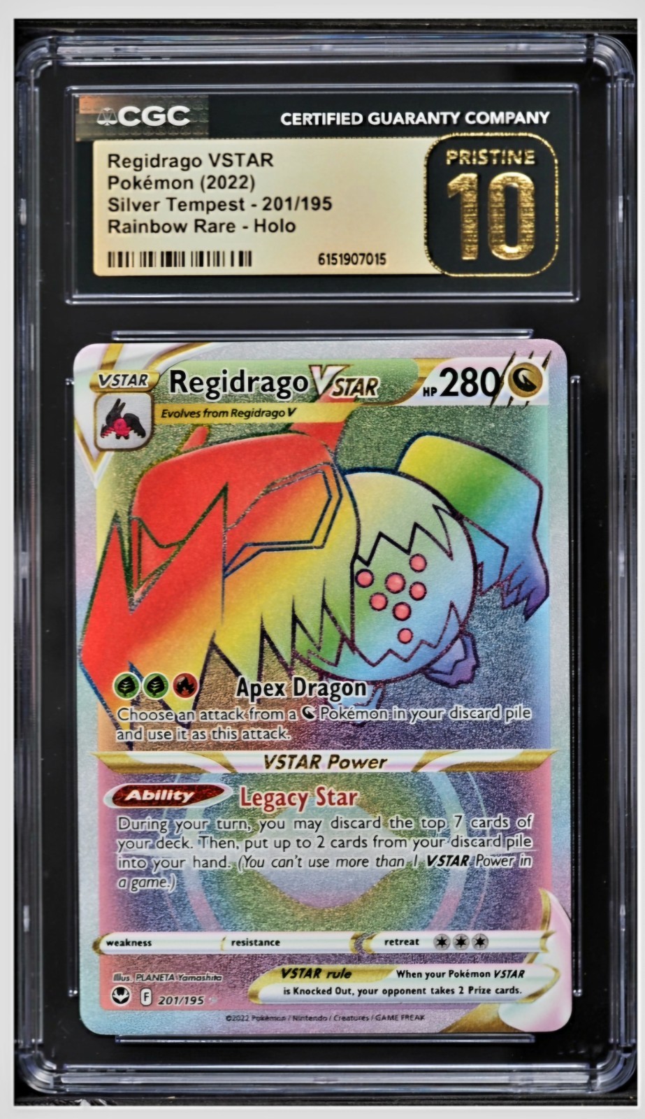 2022 😺 CGC 10 Pristine Regidrago VSTAR #201 Silver Tempest Holo Pokemon
