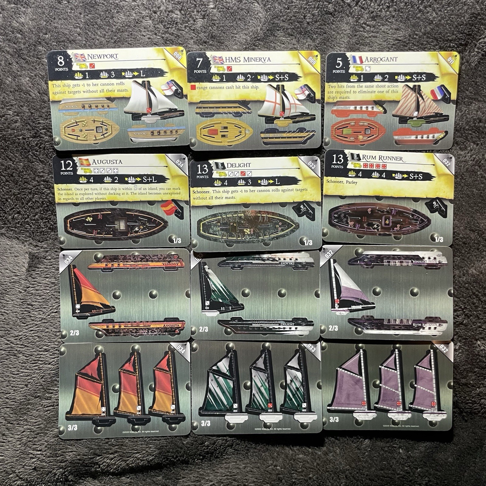 WizKids Pirates Fire and Steel #008 009 011 032 033 034 NEW Unpunched