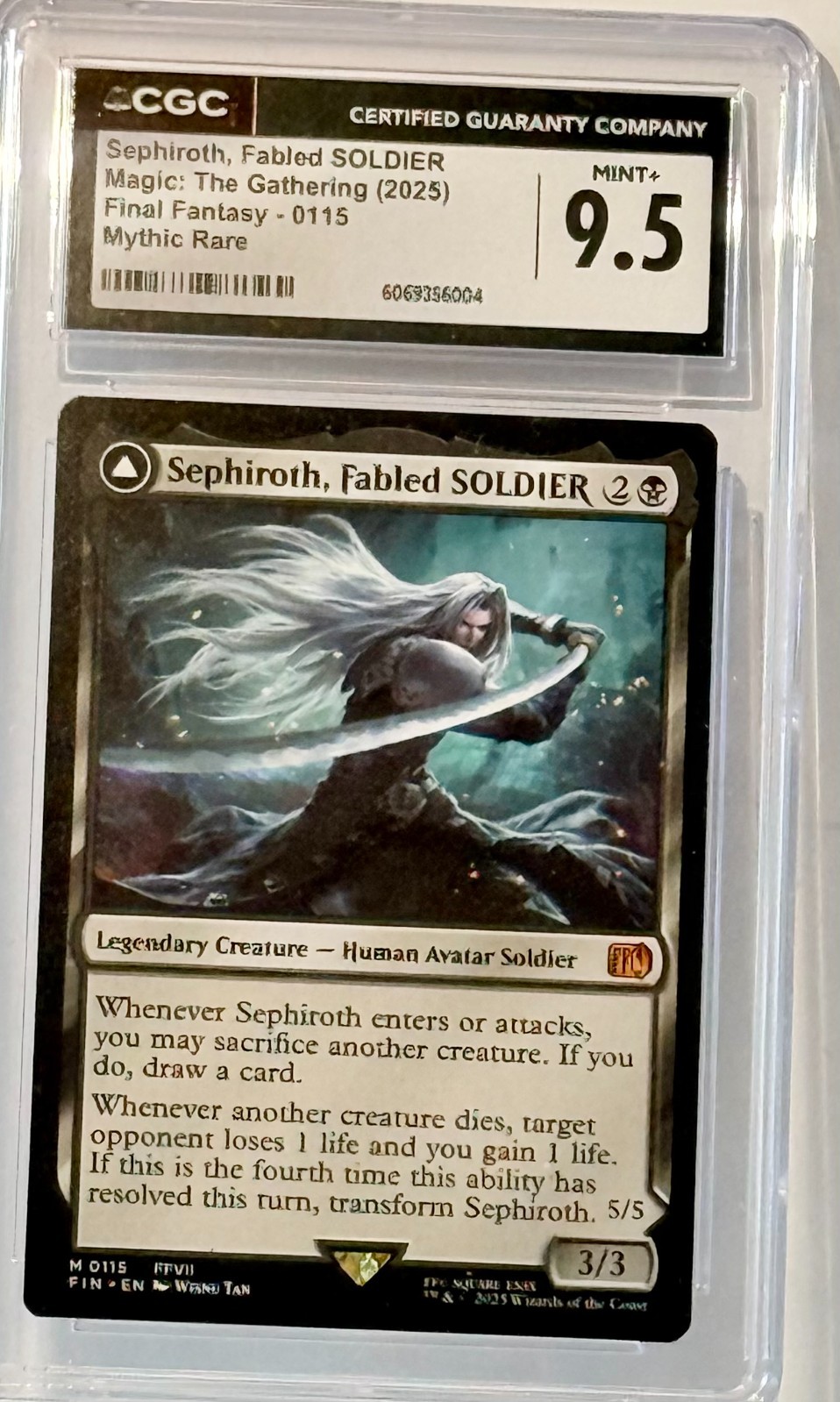 CGC MINT 9.5+ “Sephiroth, Fabled Soldier”~MYTHIC RARE~MTG FF (0115) *VERY NICE*