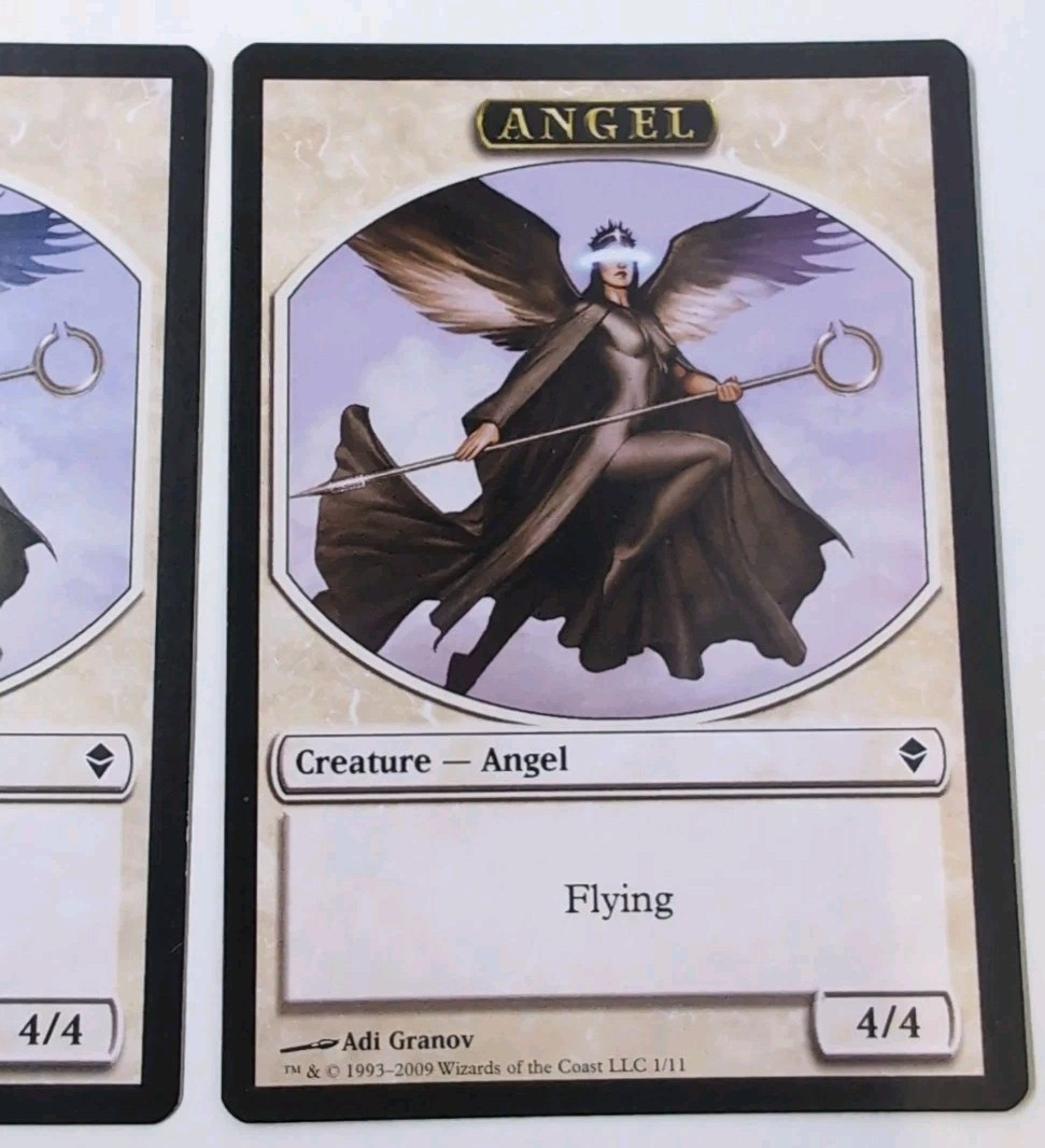 MTG Angel Token NM Error Bleed Misprint Zendikar Magic The Gathering