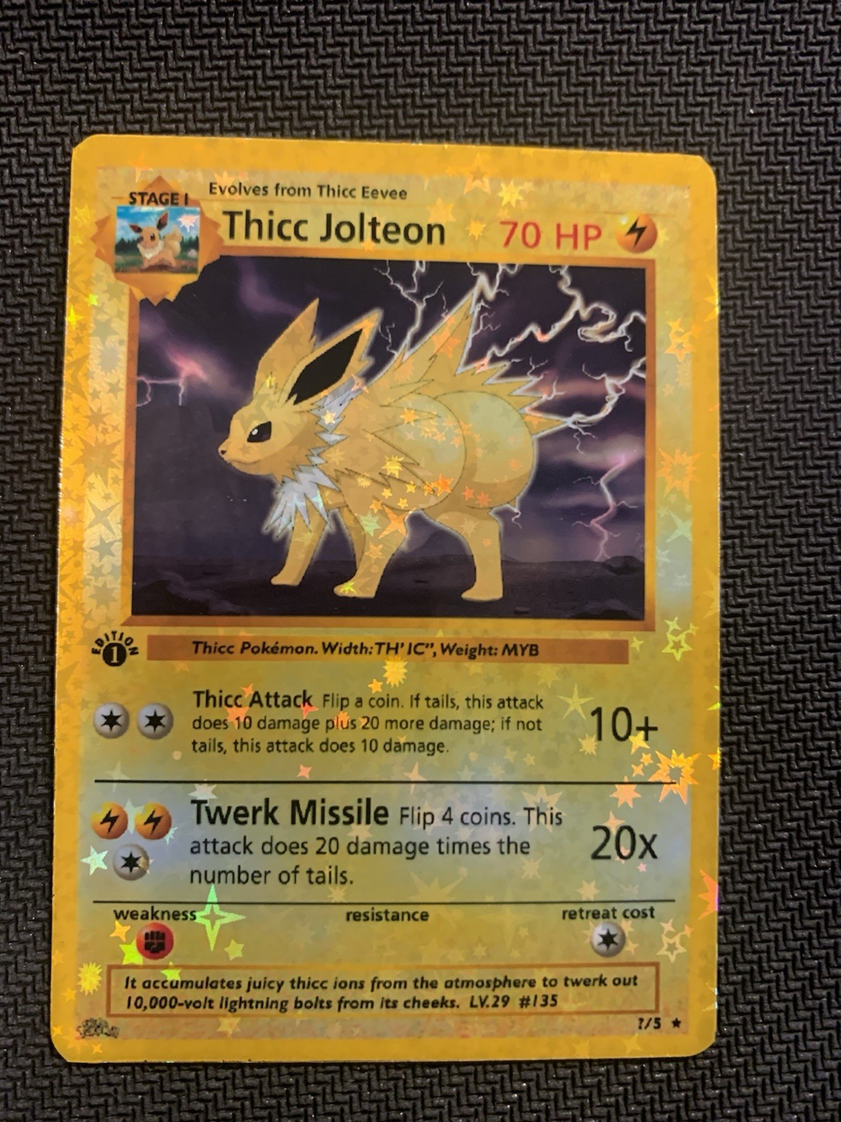 Thicc Jolteon (Alternative Custom Art ) Holografic Card