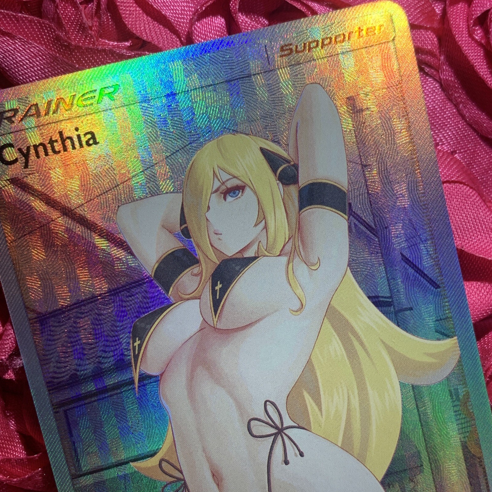 CYNTHIA Trainer Coach X Goddess Waifu Anime Girl ACG Holo Card Babe