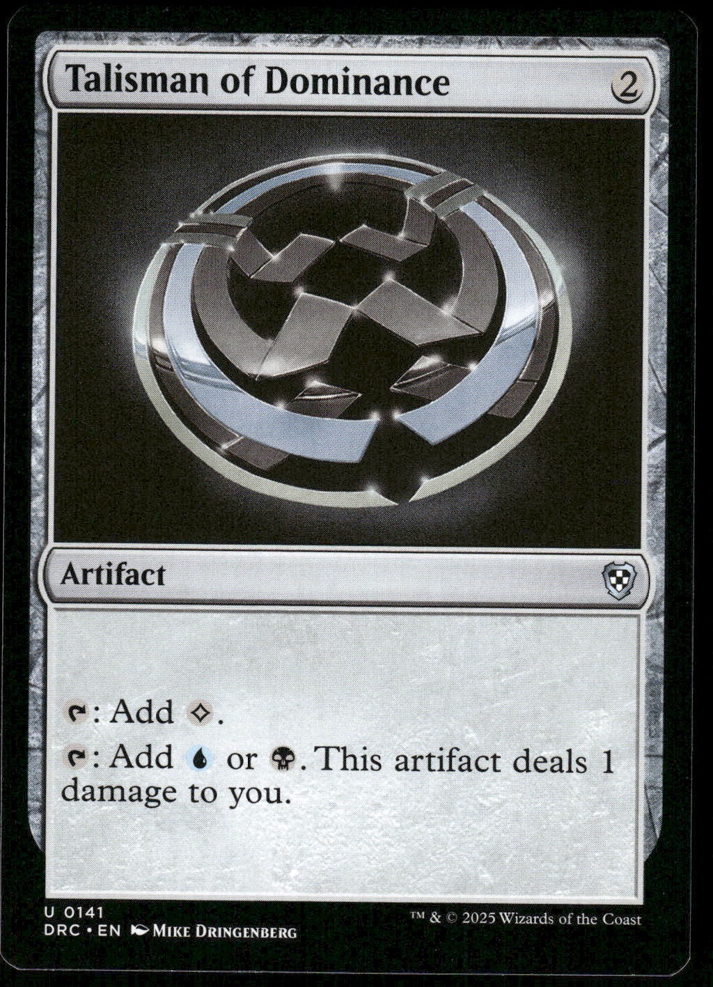 x1 Talisman of Dominance – Commander: Aetherdrift – NM – MTG