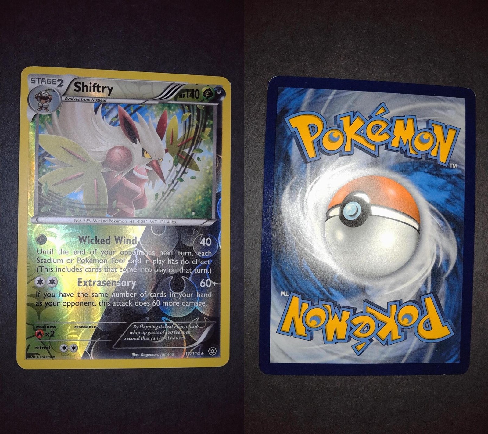 Shiftry 11/114 Rare Steam Siege Pokemon Reverse Holo Near Mint