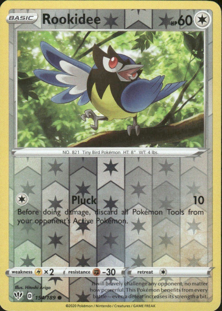 ROOKIDEE 154/189 DARKNESS ABLAZE COMMON REVERSE HOLO POKEMON HITOSHI ARIGA