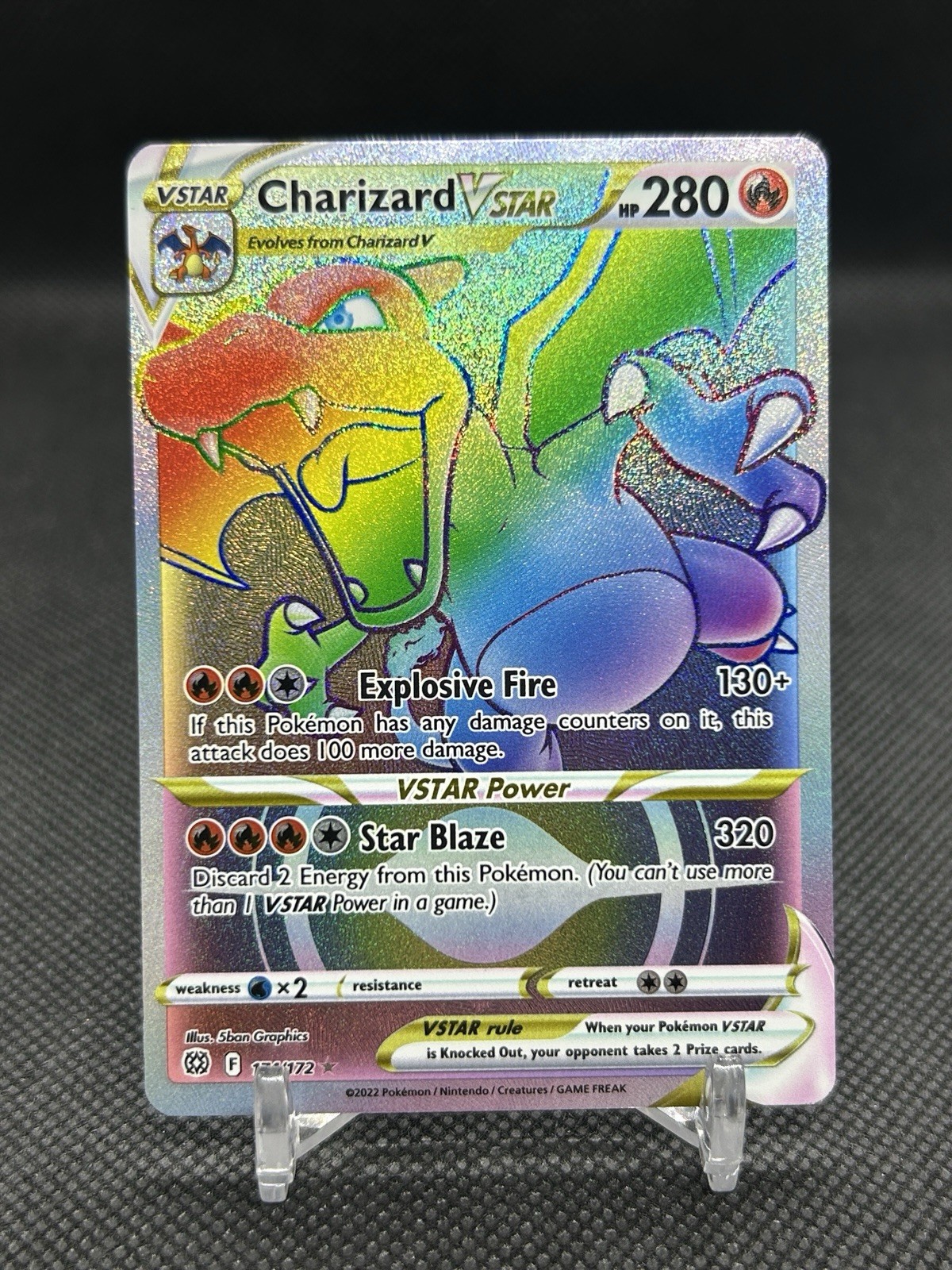 2022 Pokemon SWSH Brilliant Stars Charizard VSTAR #174/172 Hyper Rare Holo