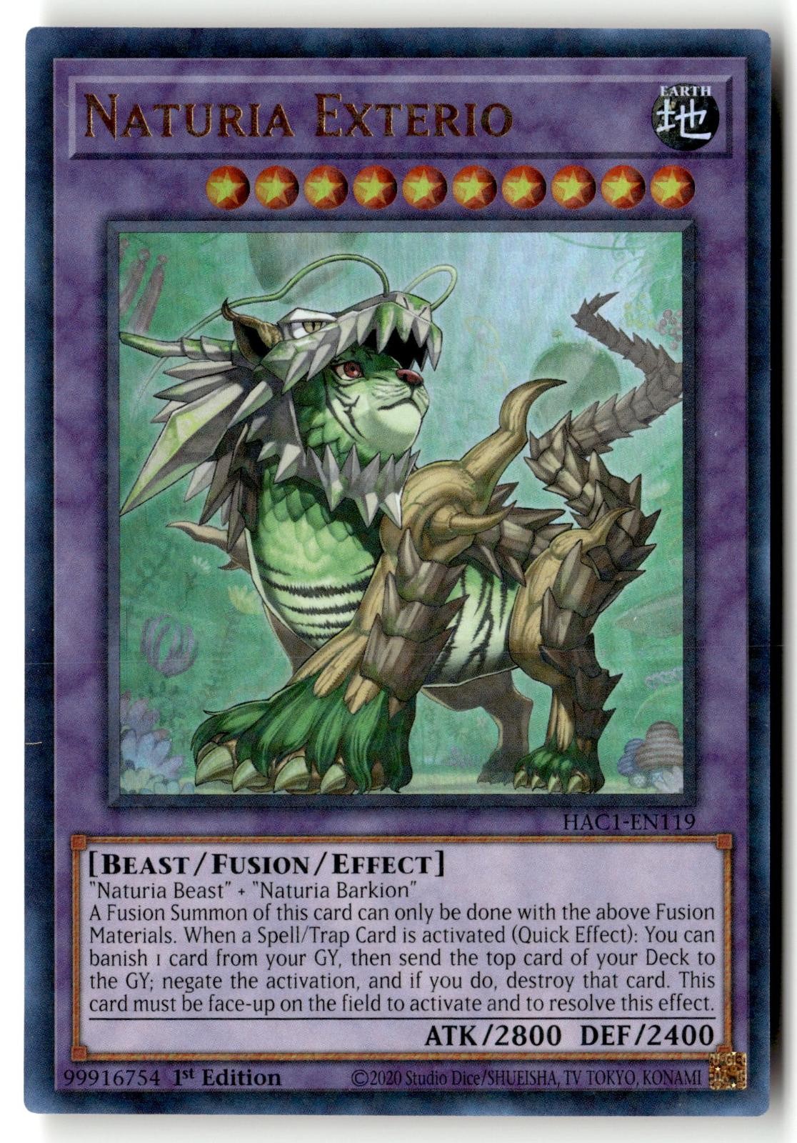 Naturia Exterio (Duel Terminal) HAC1-EN119 Yu-Gi-Oh 1st Edition LP