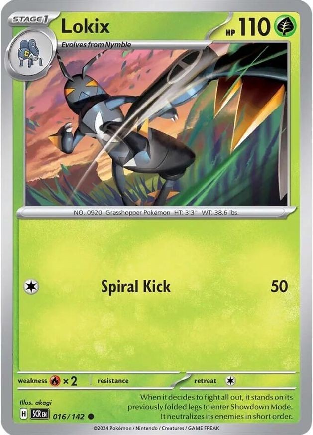 Pokemon Lokix (16/188) Stellar Crown LP REVERSE HOLO