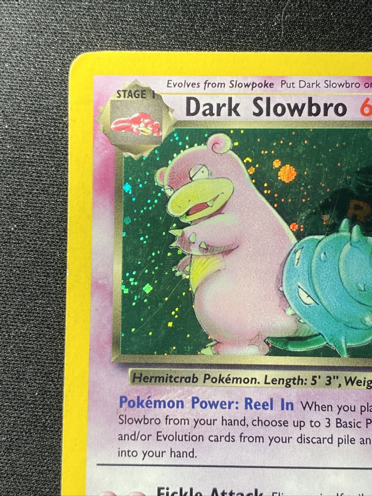 Dark Slowbro 12/82 Pokémon TCG Team Rocket Unlimited Holo Rare Vintage 2000 WOTC