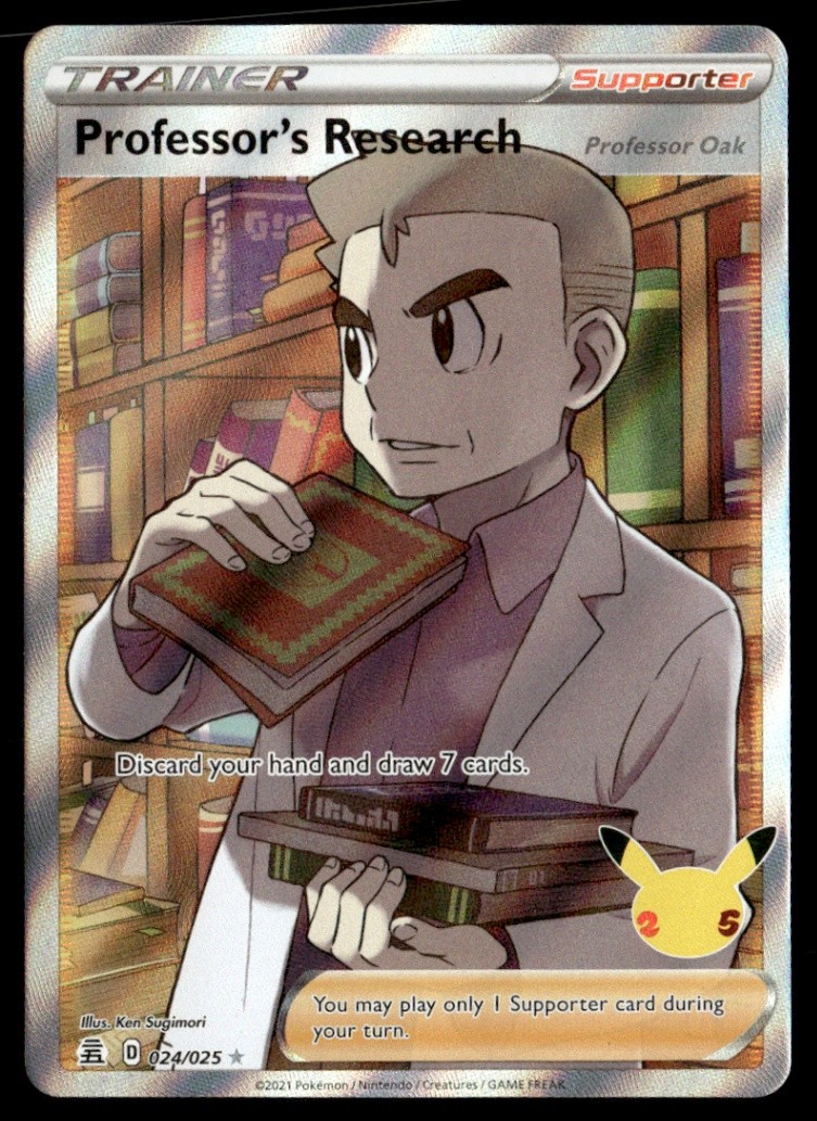 Professor’s Research (Full Art) Ultra Rare Celebrations 024/025 NM Pokémon TCG