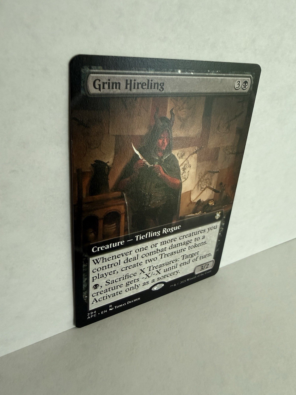 Grim Hireling Extended Art 294 Adventures in the Forgotten Realms MTG NM