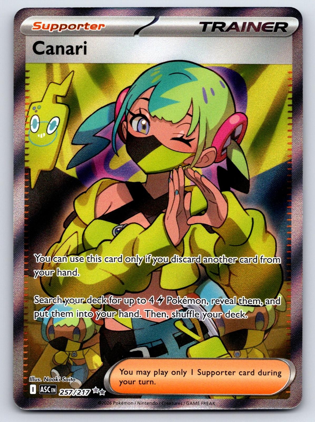 Canari 257/217 Ultra Rare Ascended Heroes Pokemon Holo Near Mint