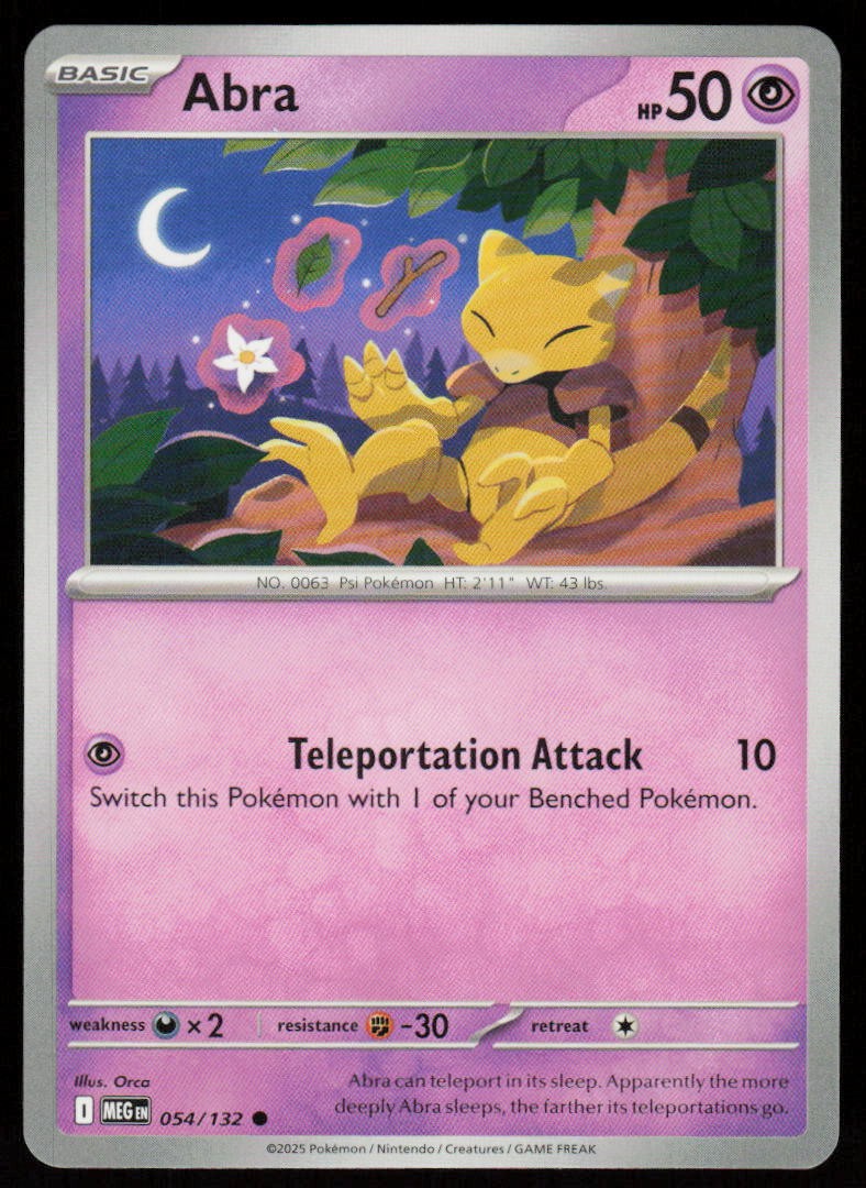 Abra 054/132 Common Mega Evolution Pokemon Near Mint