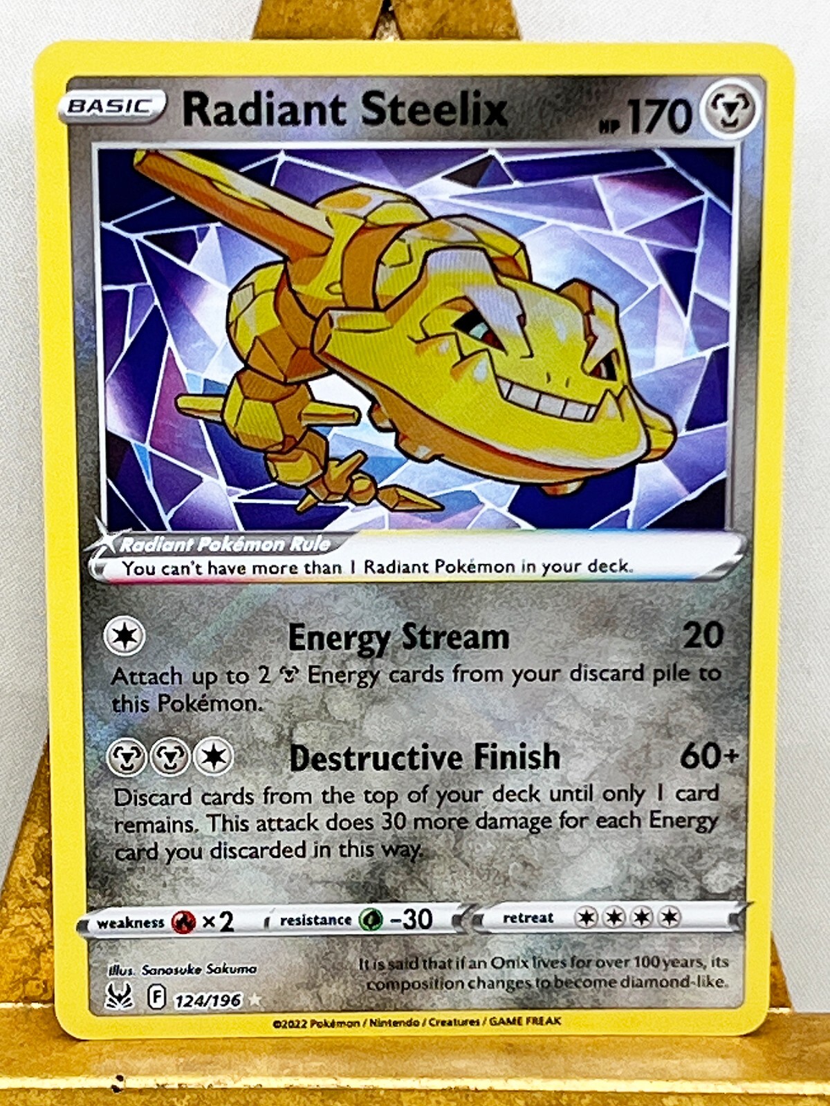 Radiant Steelix 124/196 — Pokemon TCG Lost Origin — NM – Mint Holo Rare Card