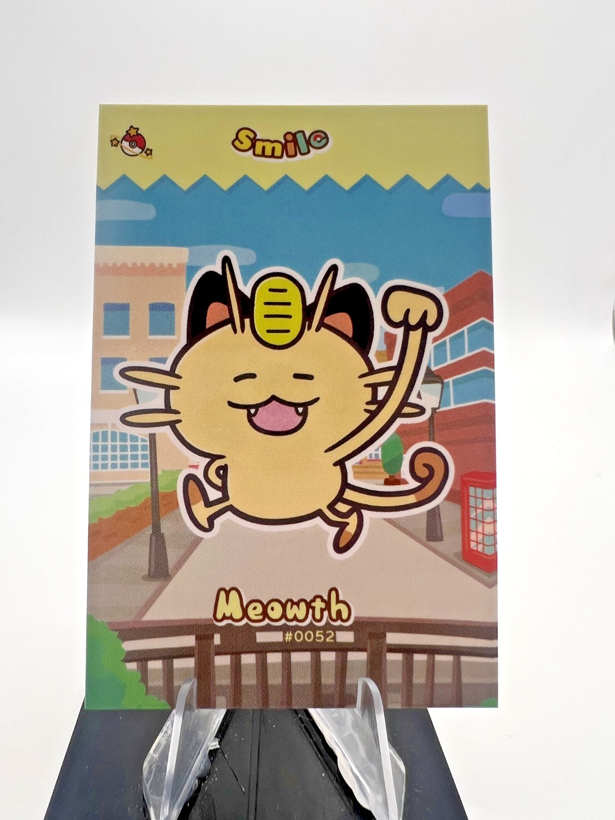 Meowth #52 – Cracked Ice Holo – Smile Card Database- Pokemon
