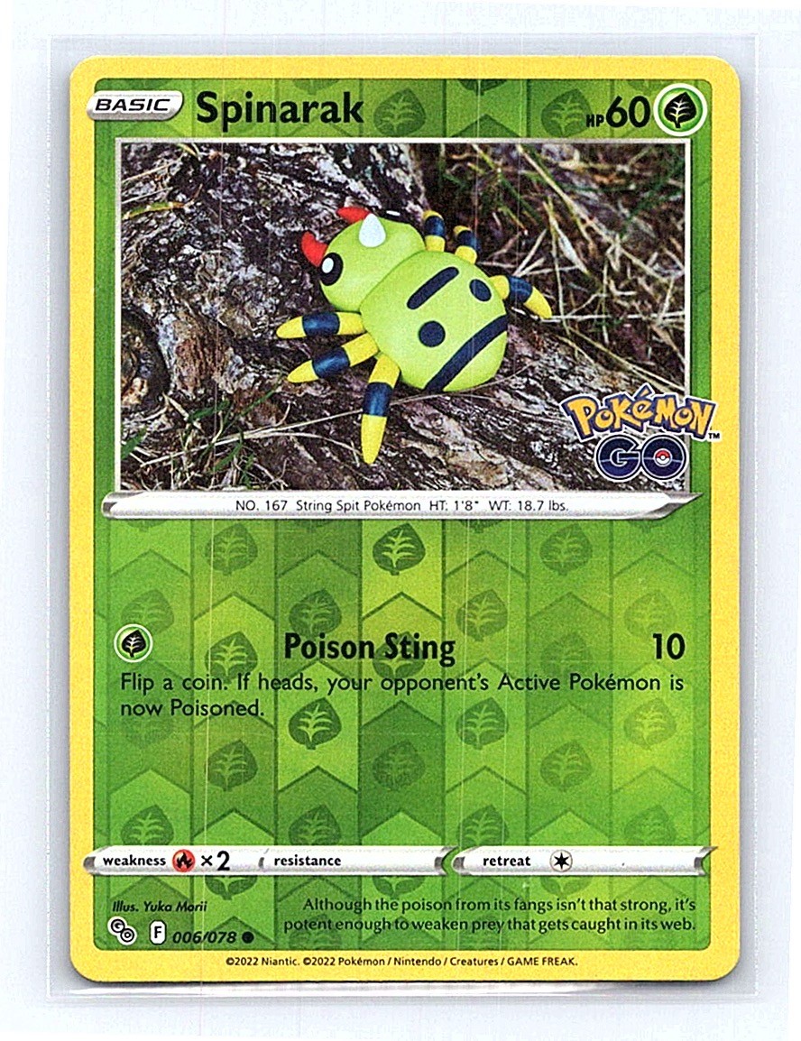 Spinarak Reverse Holo 006/078 Pokemon GO Common NM