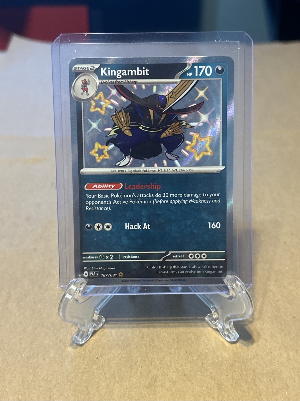 Kingambit 187/091 Shiny Rare SV: Paldean Fates NM Pokemon