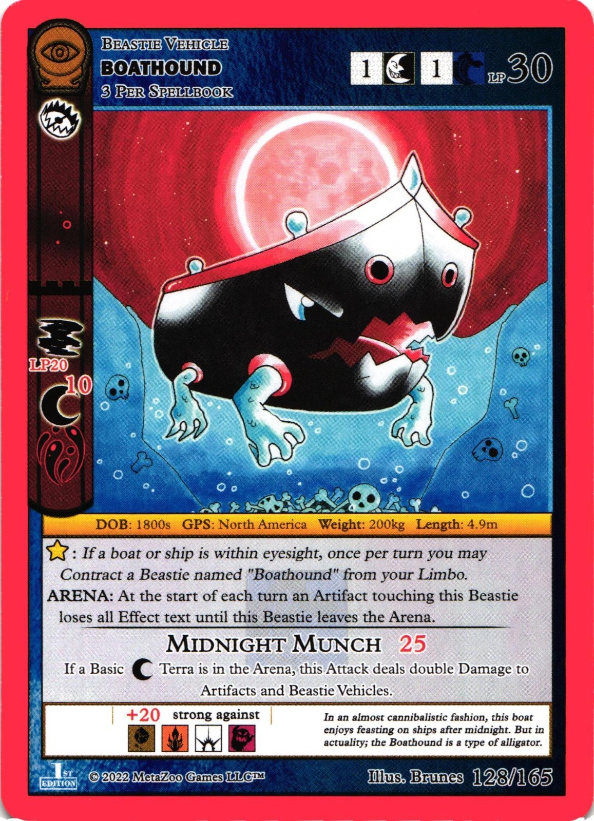 MetaZoo CCG Boathound First Edition 128/165 Regular Bronze Card