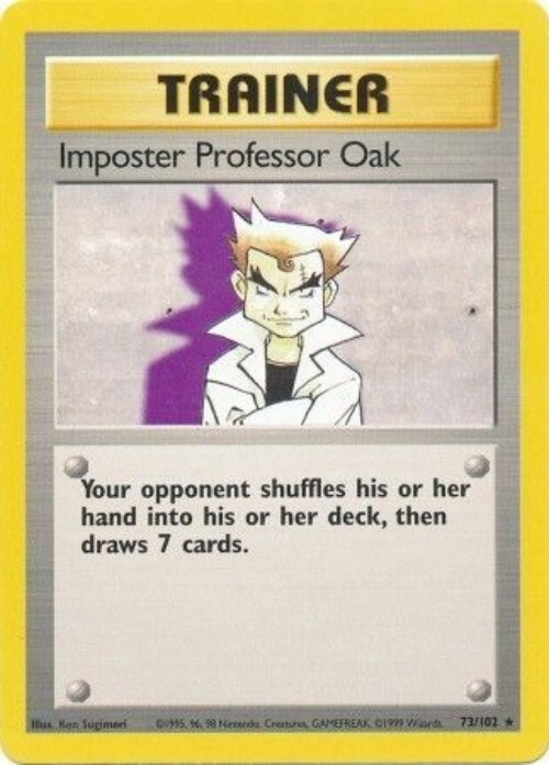 Pokémon TCG – Imposter Professor Oak 73/102 Rare Base Unlimited [Moderate Play]