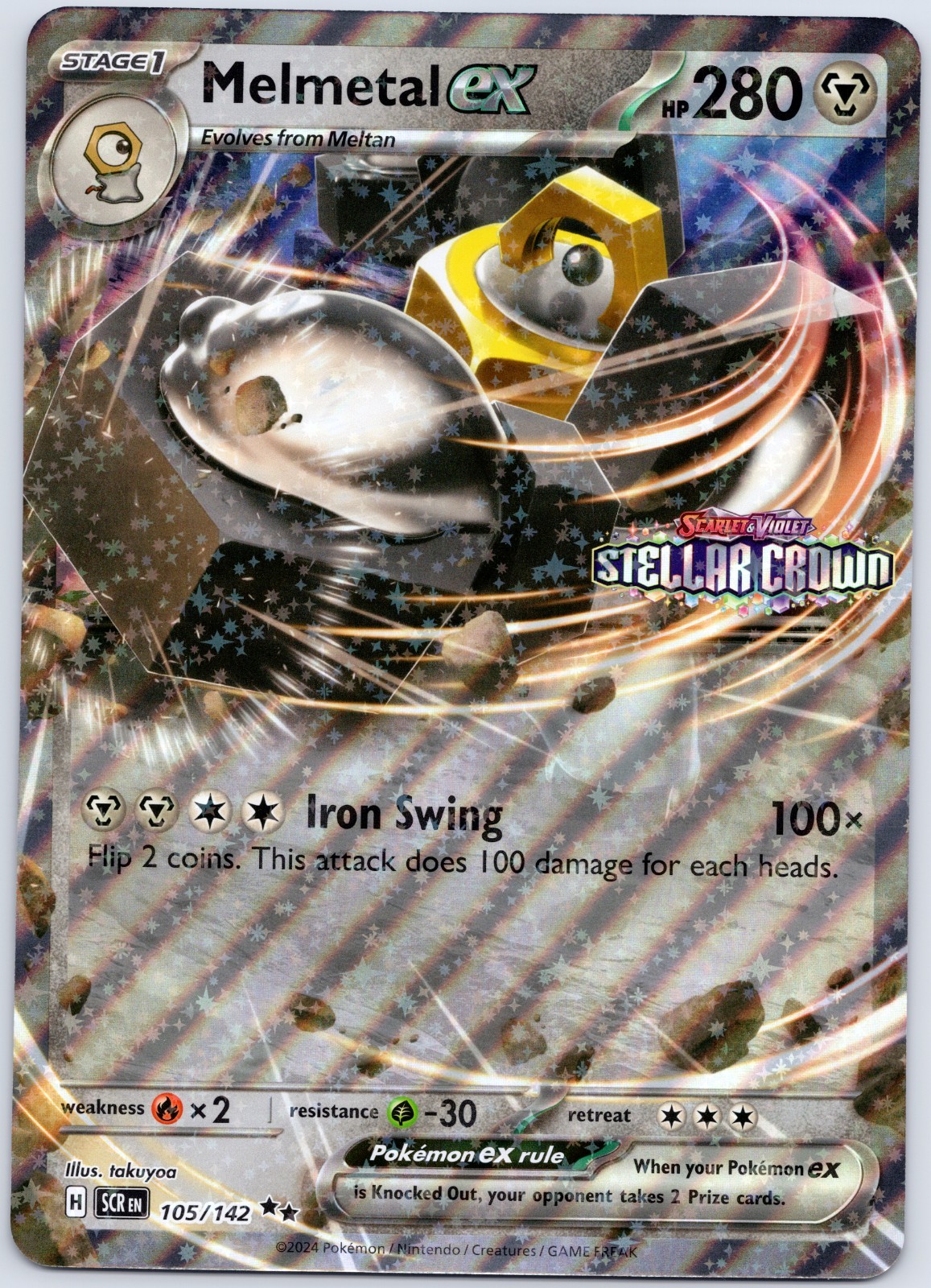 Melmetal ex Stellar Crown Stamped Oversized/Jumbo 105/142 (NM) – Pokemon TCG