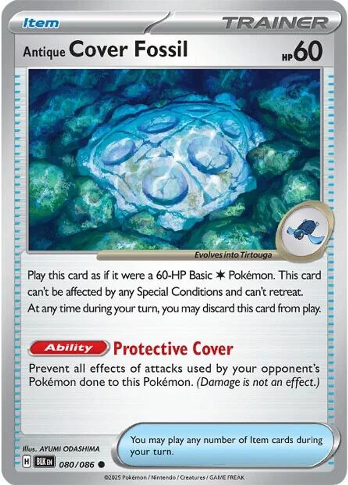 Antique Cover Fossil BLK 080/086 Pokémon SV: Black Bolt Common Reverse Holofo…