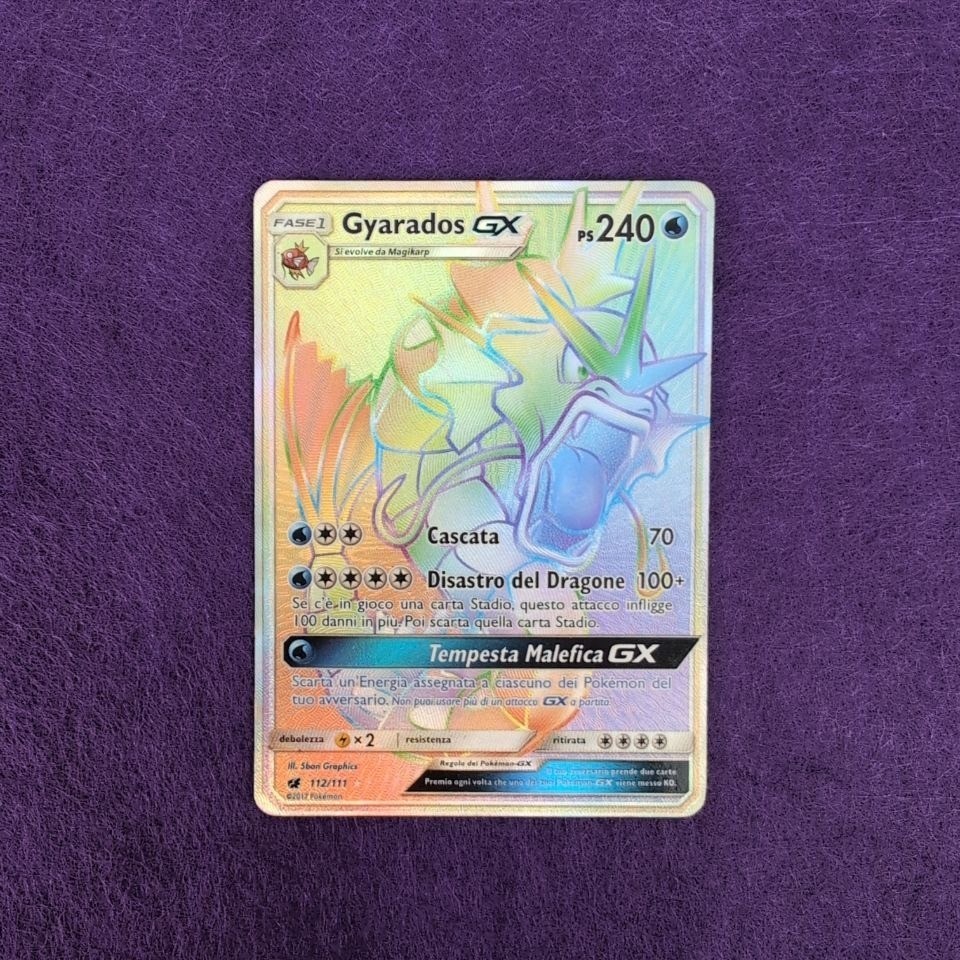 Gyarados GX #112 Scarlet Invasion ITA Rainbow Pokemon Card