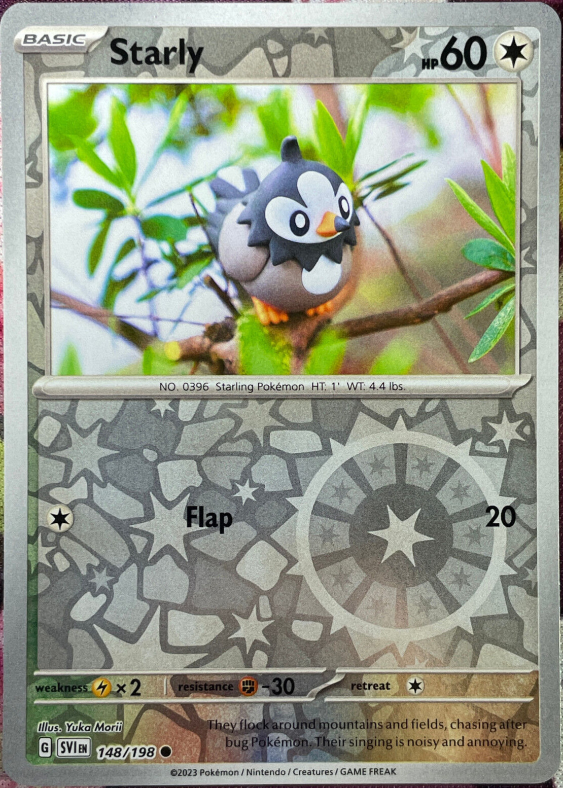 Starly Reverse Holo – 148/198 – Scarlet & Violet Base Pokemon 2023