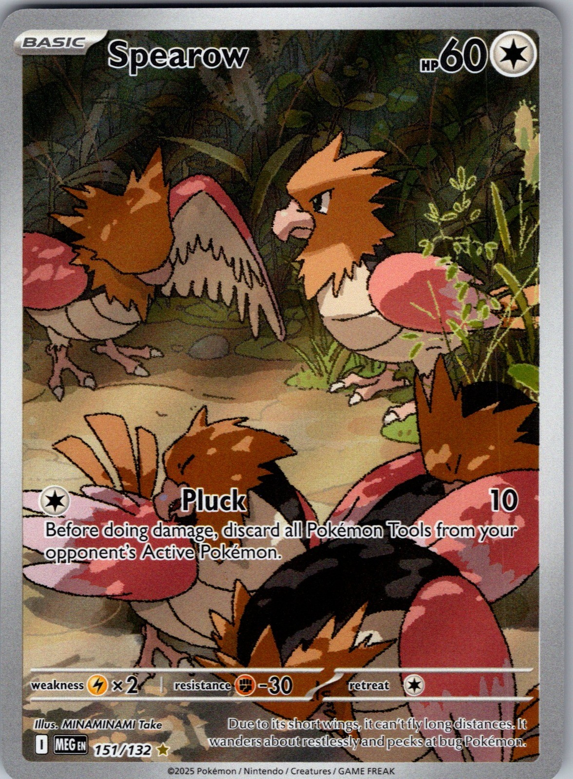 Spearow Holo Illustration Rare ME01: Mega Evolution 151/132 NM