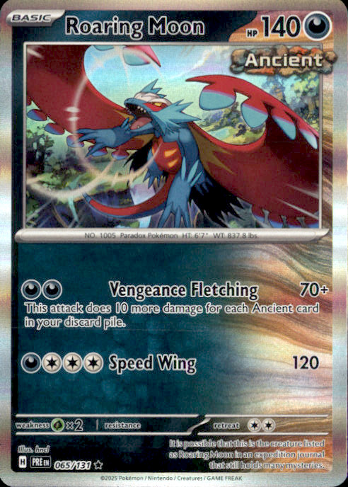 Roaring Moon Holo Rare SV: Prismatic Evolutions 065/131 NM hncl 2025
