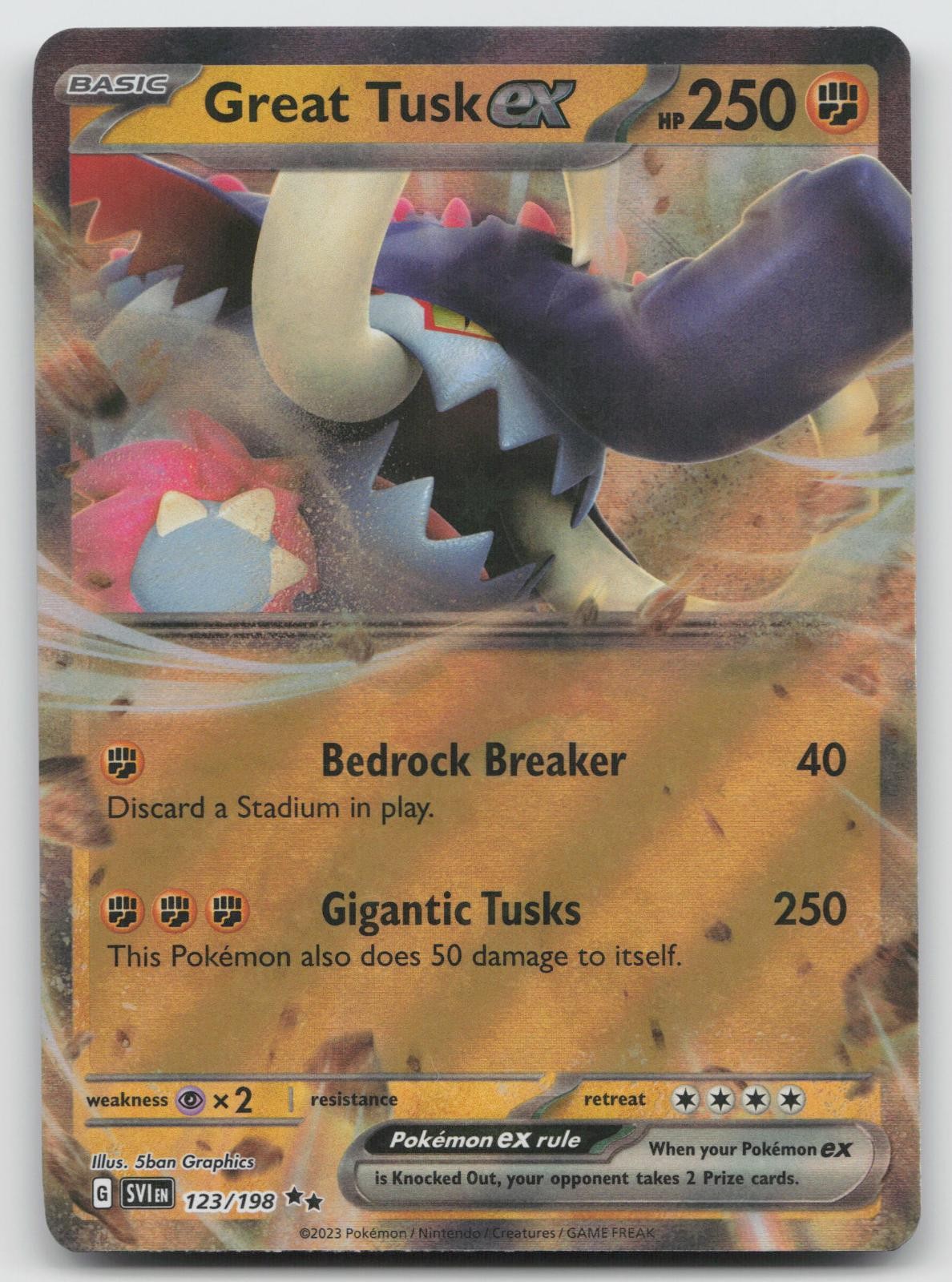 Great Tusk ex 123/198 Holo Scarlet & Violet Pokemon LP D430