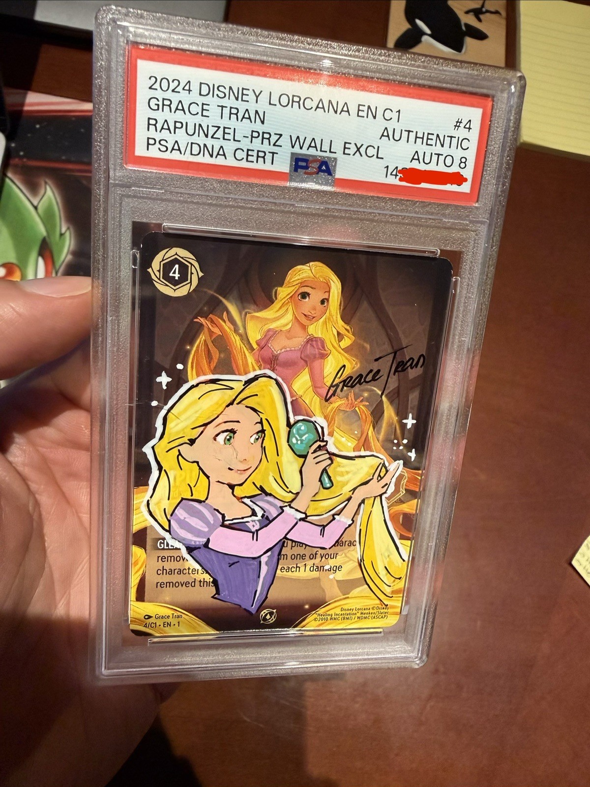 Disney Lorcana Rapunzel Gifted with Healing 4/C1 Promo AUTO GRACE TRAN SKETCH🎨
