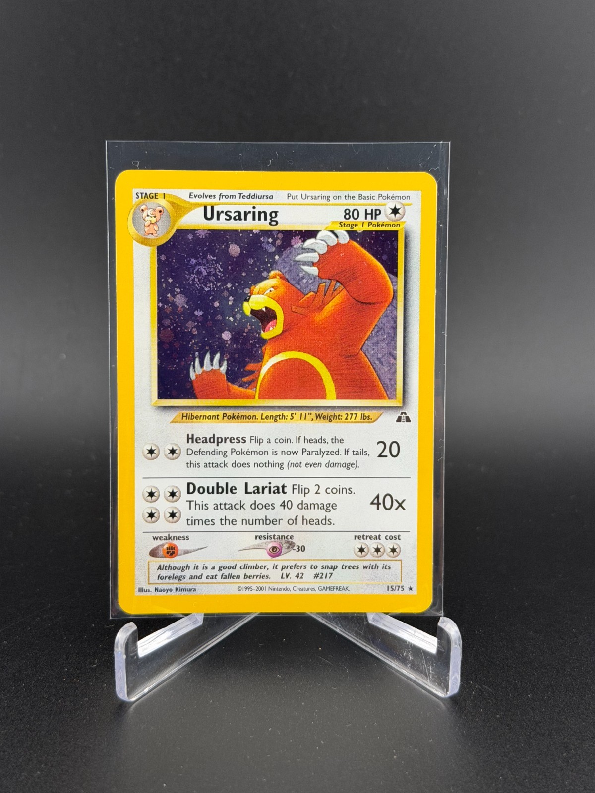 Pokemon TCG Ursaring 15/75 Neo Discovery Holo Rare Unlimited NP MINT! SWIRL
