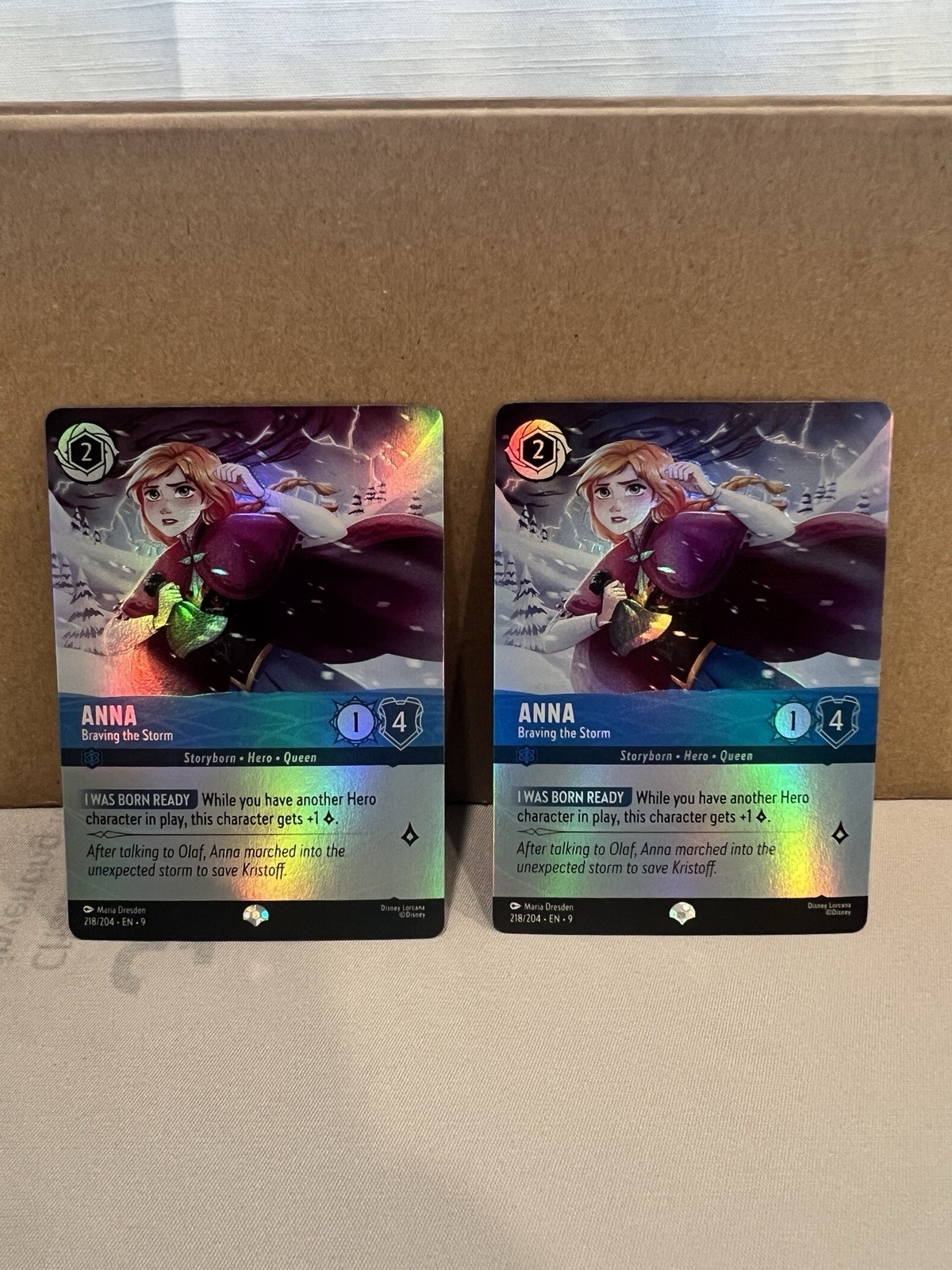 Disney Lorcana Fabled Anna – Braving the Storm (Epic) 218/204 Holo Foil NM