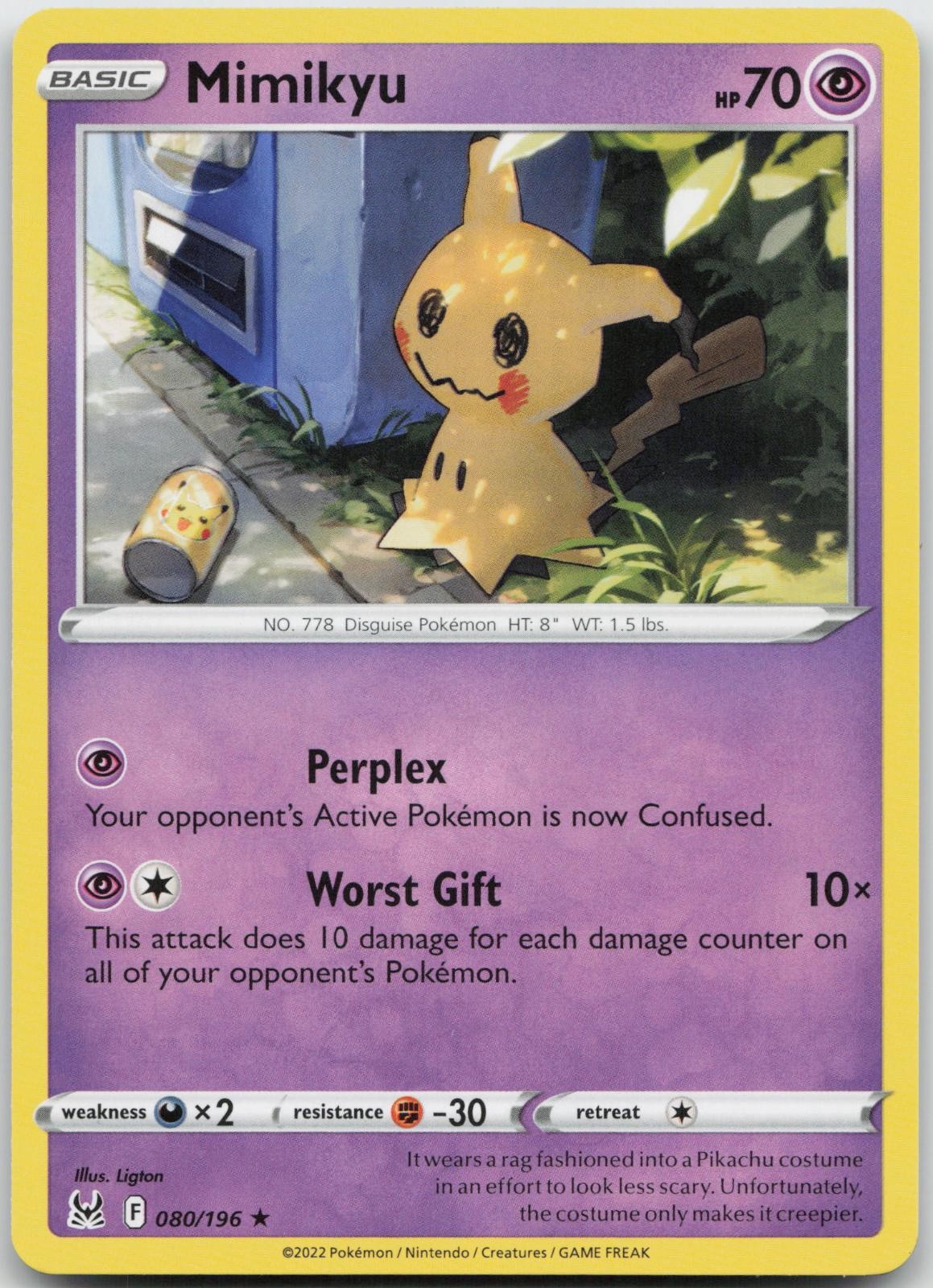 Mimikyu 080/196 Rare Lost Origin Pokemon Near Mint