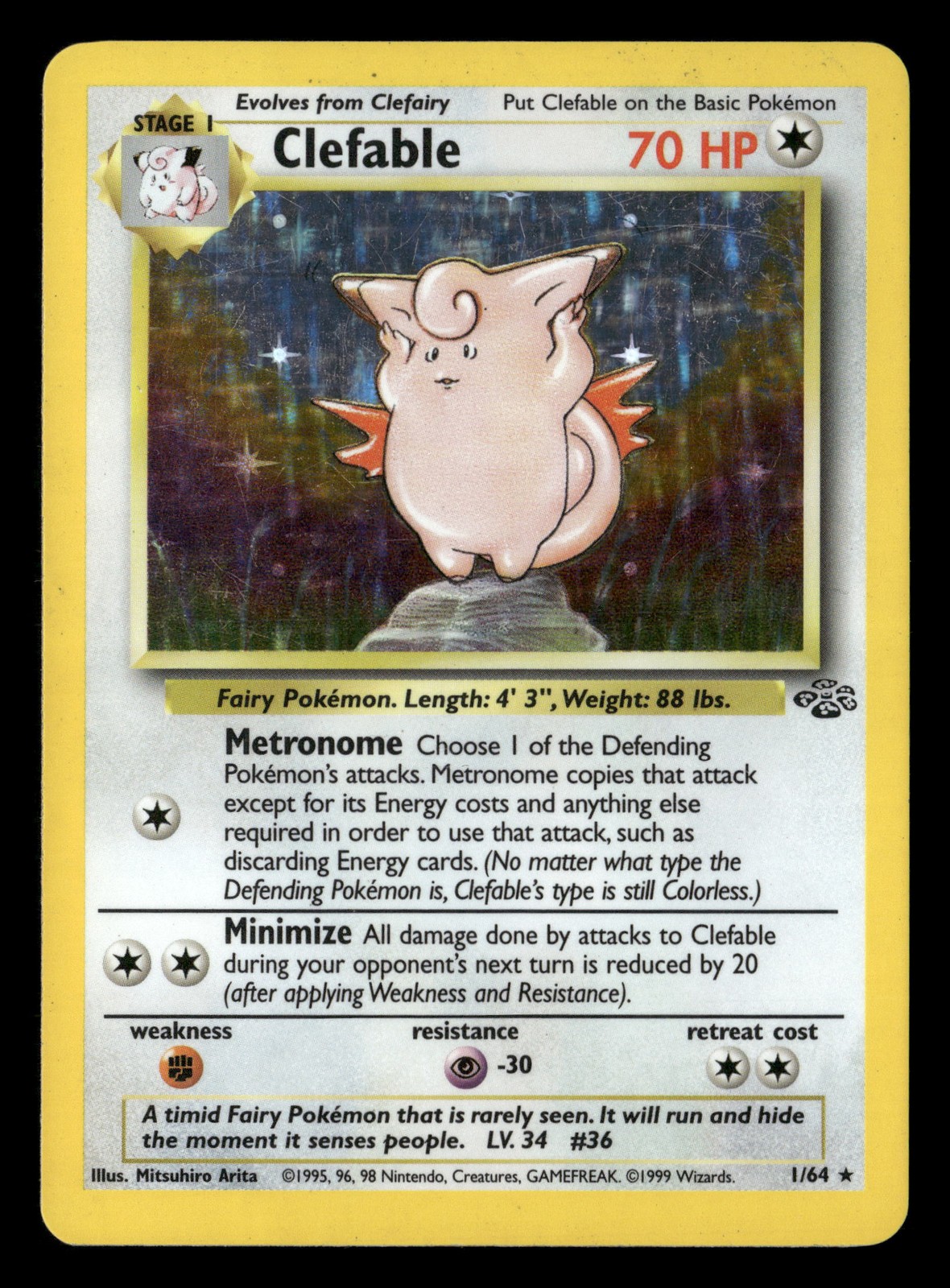 Pokemon Jungle #01/64 Clefable Holo