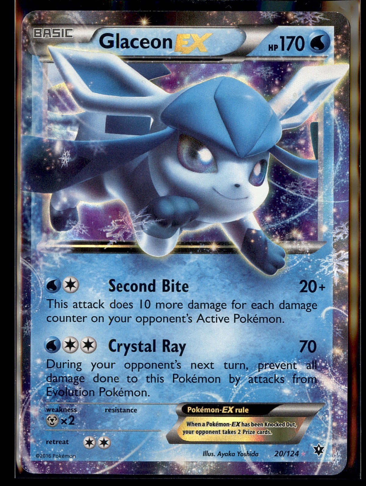 Glaceon EX Holo Ultra Rare XY – Fates Collide 20/124 NM