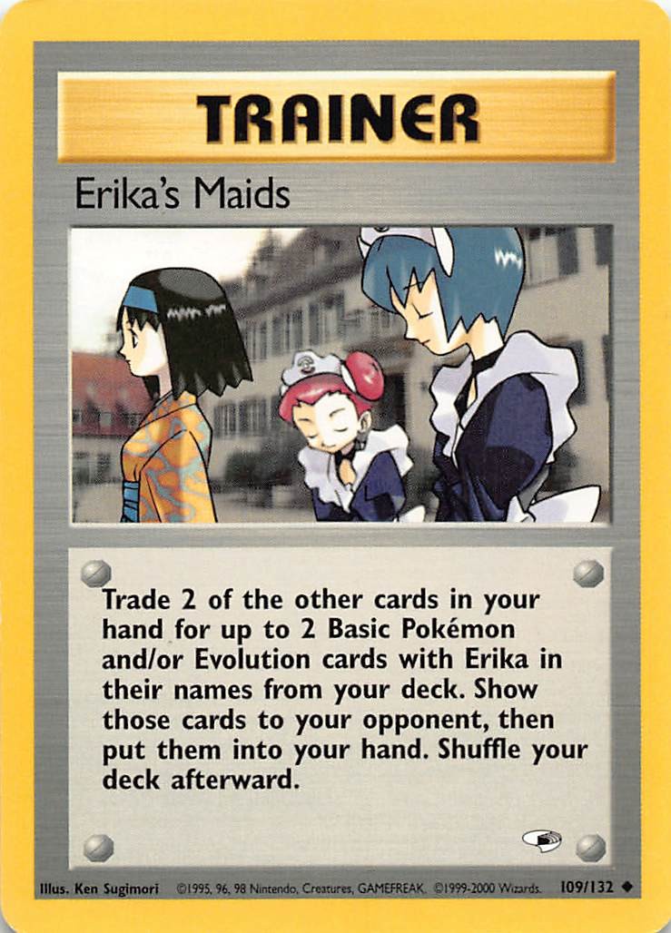 Erika’s Maids 109/132 Uncommon Gym Heroes Pokemon Unlimited Moderately Played