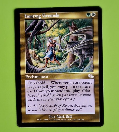 MTG, 4x Hunting Grounds, Judgment, Four Multicoloured Green/White Rares.
