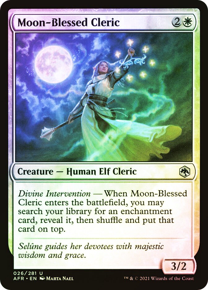 MTG FOIL Moon-Blessed Cleric – Adventures in the Forgotten Realms #026