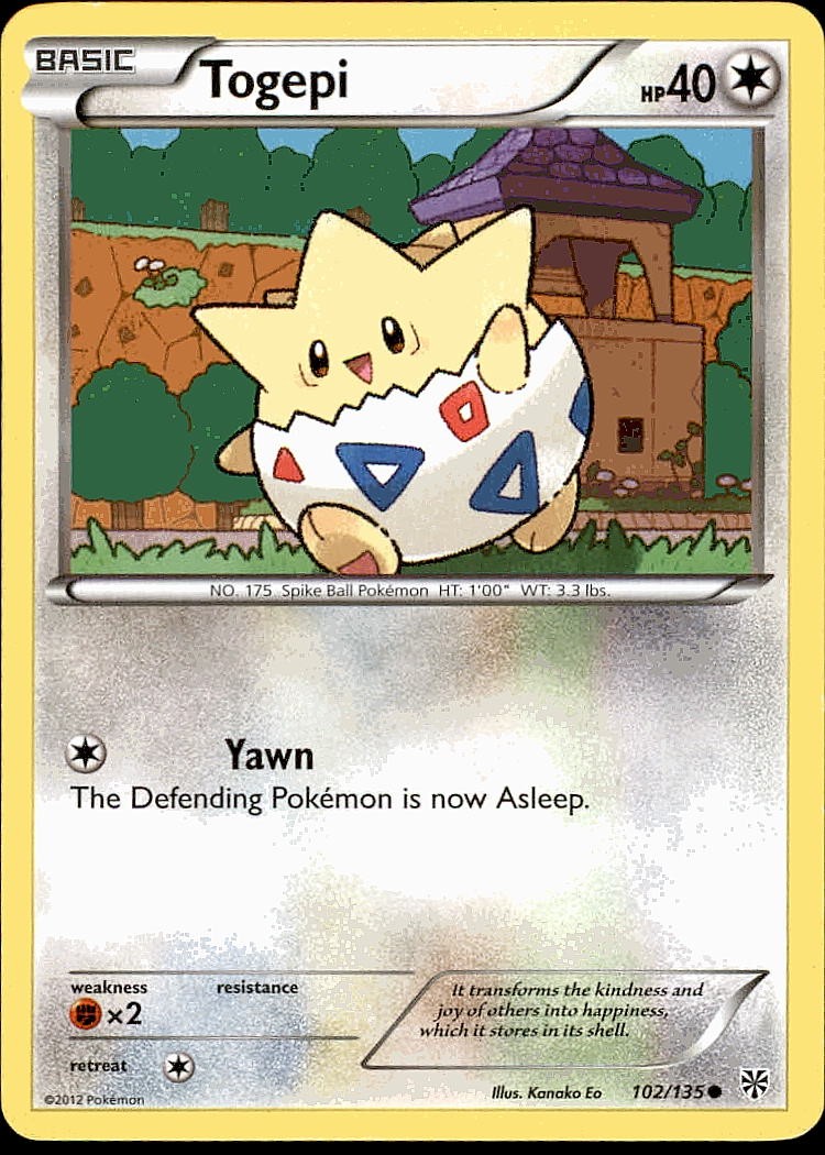 Togepi 102/135 Common Plasma Storm Pokemon LP