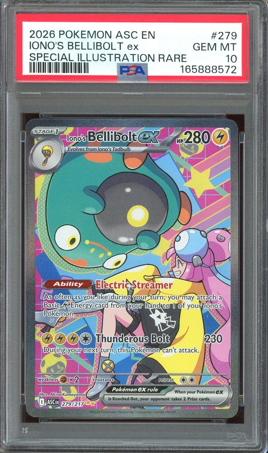 2026 Pokemon Ascended Heroes EN #279 Iono’s Bellibolt ex SIR PSA 10